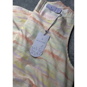 Willow Blossom Pastel Abstract Wave Sleeveless Dress Zipper Pockets Large NWT